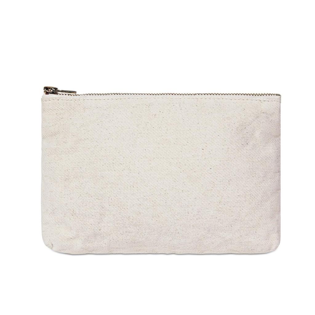 Mini White Denim Pouch