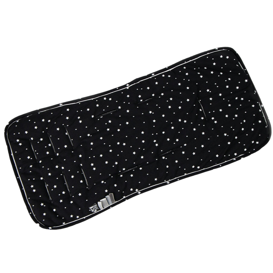 Black with White Stars Stroller Mat