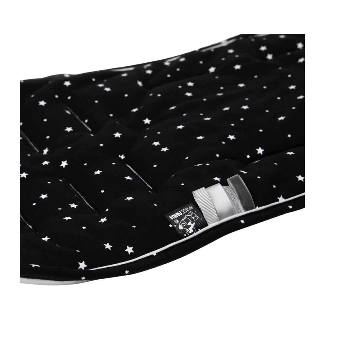 Black with White Stars Stroller Mat