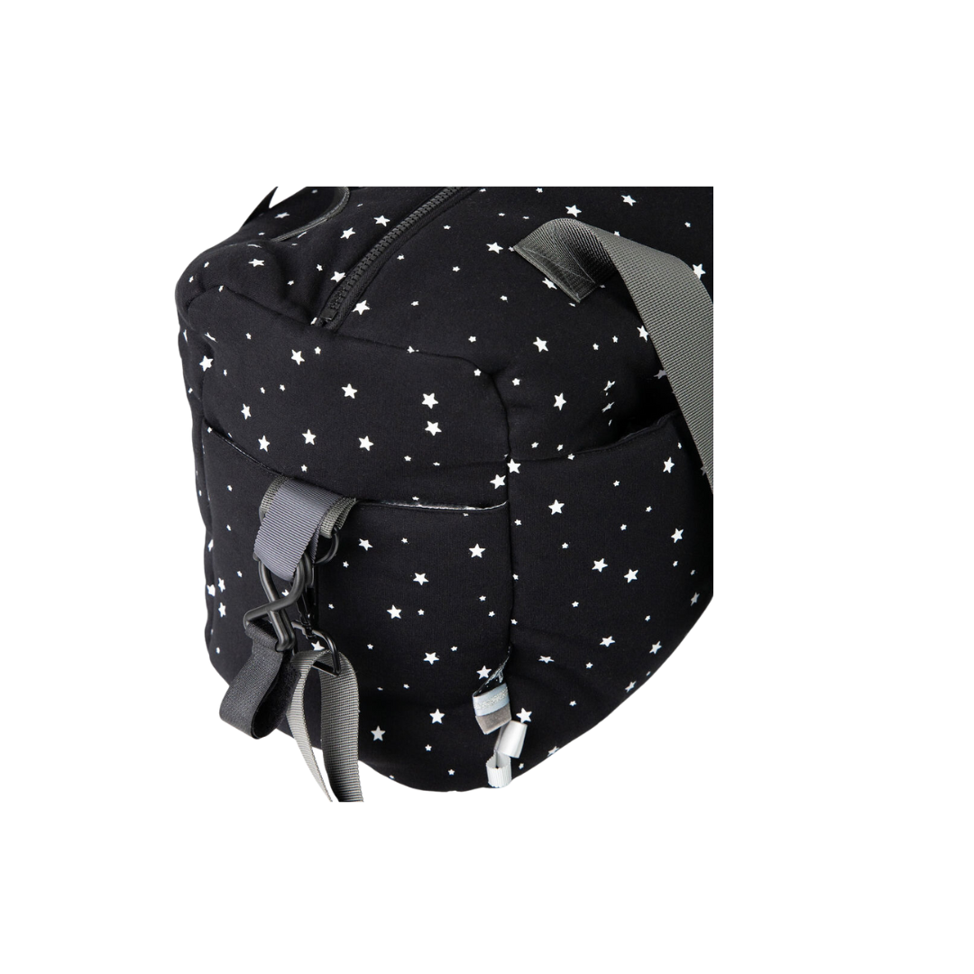 Black With White Stars Diaper Bag