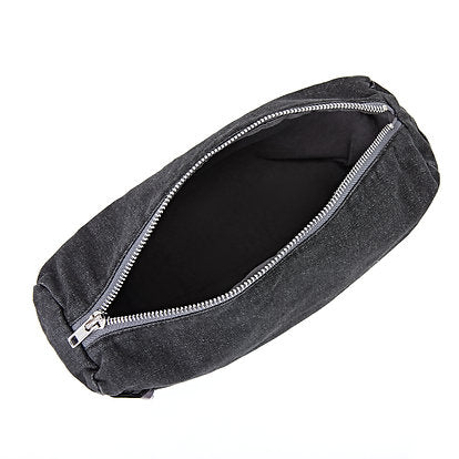 Black Denim Toiletry Bag
