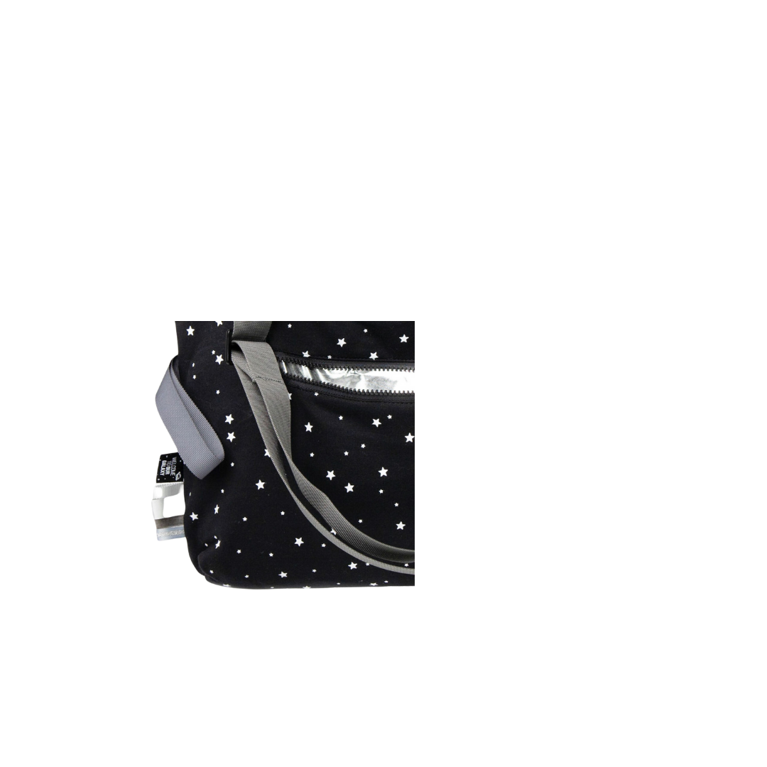 Black With White Stars Stroller Bag