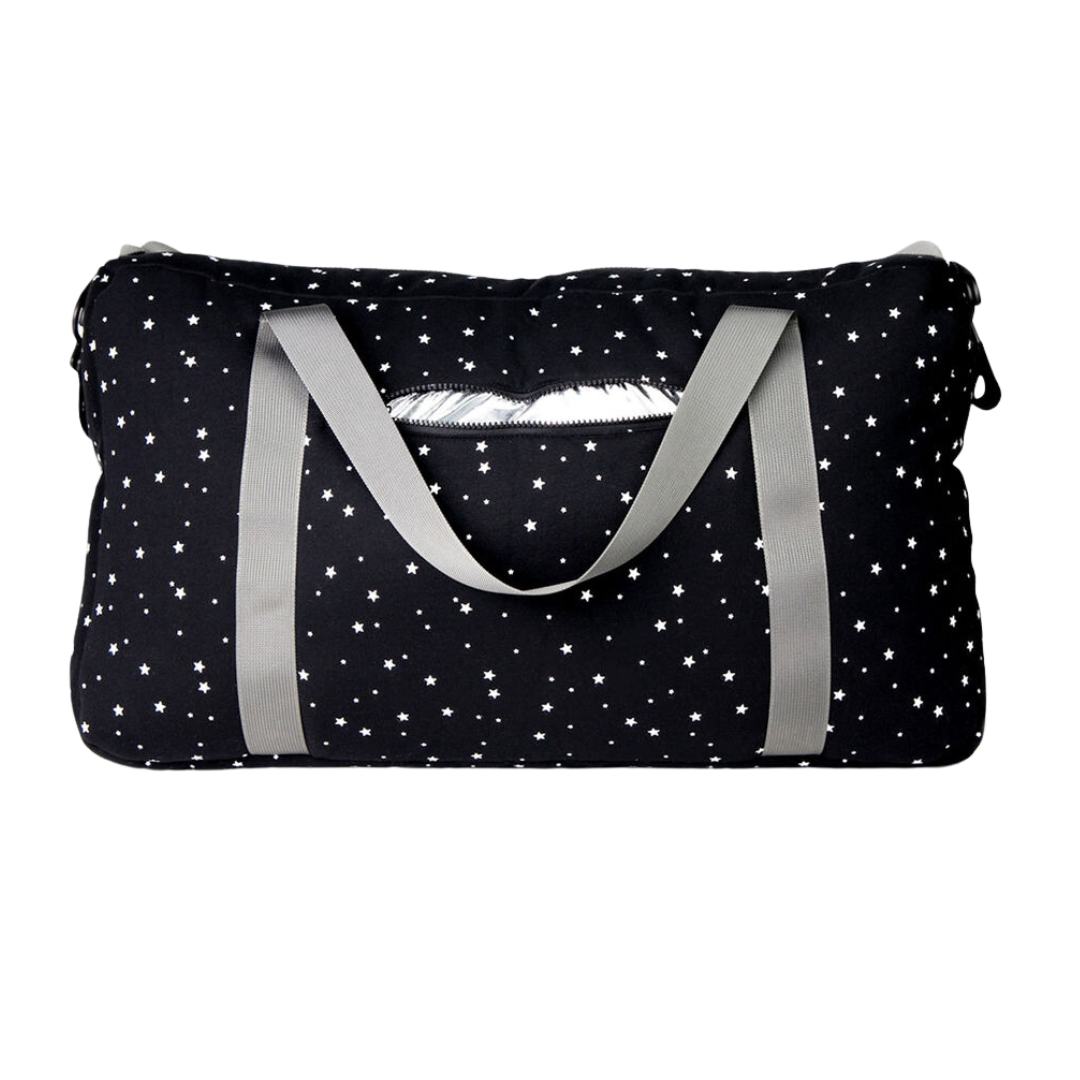 Black With White Stars Duffle Bag