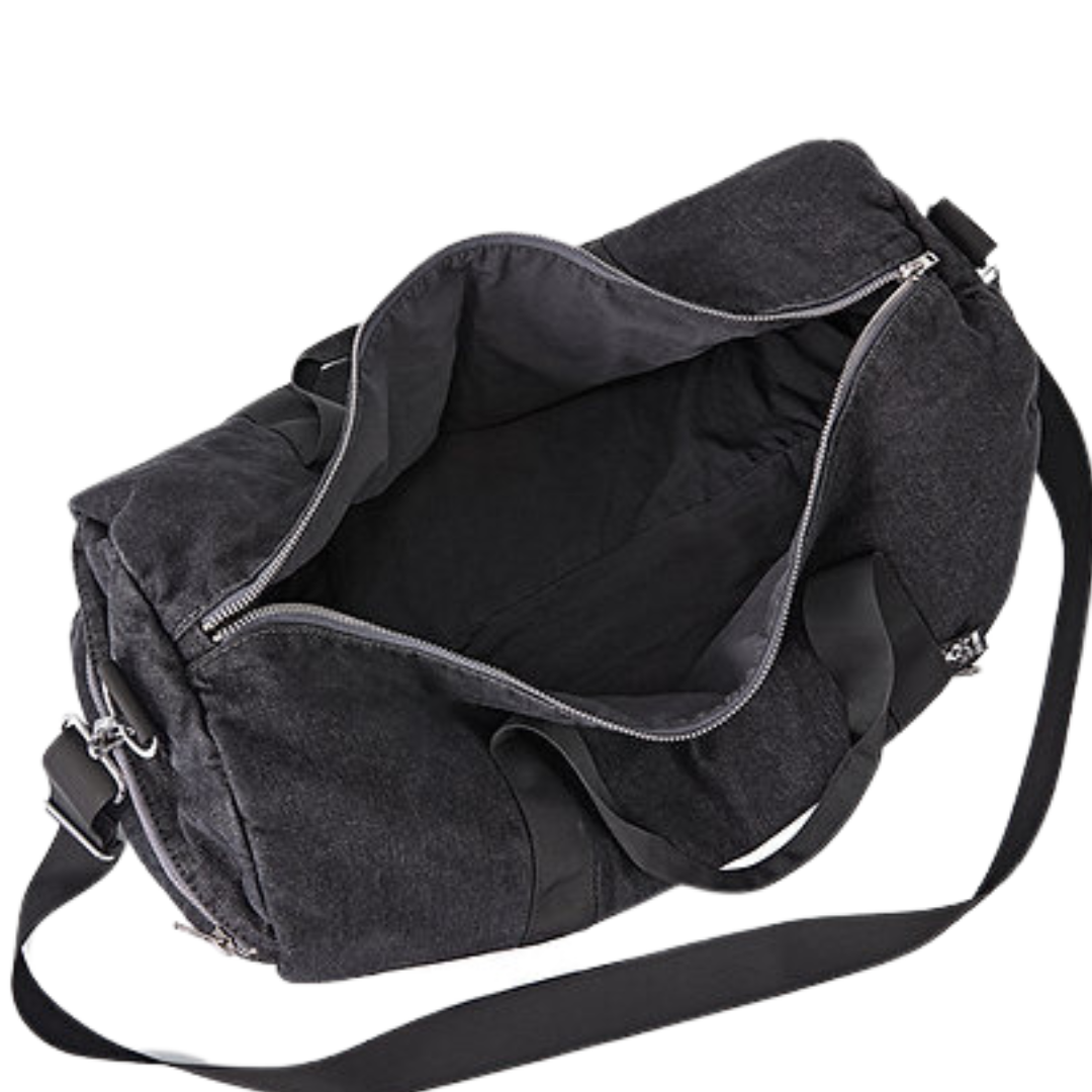 Black Denim Duffle Bag