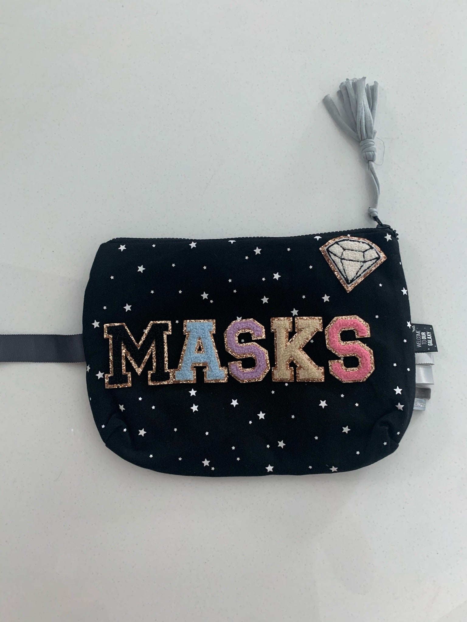 Black With White Stars Pouch