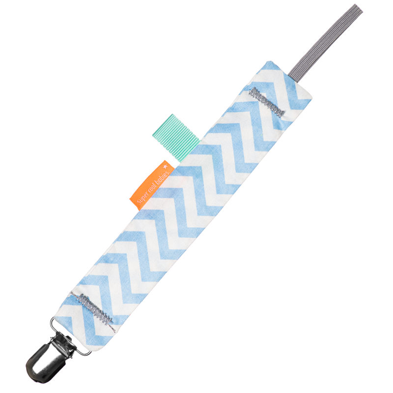 Blue ZigZag Pacifier Clip