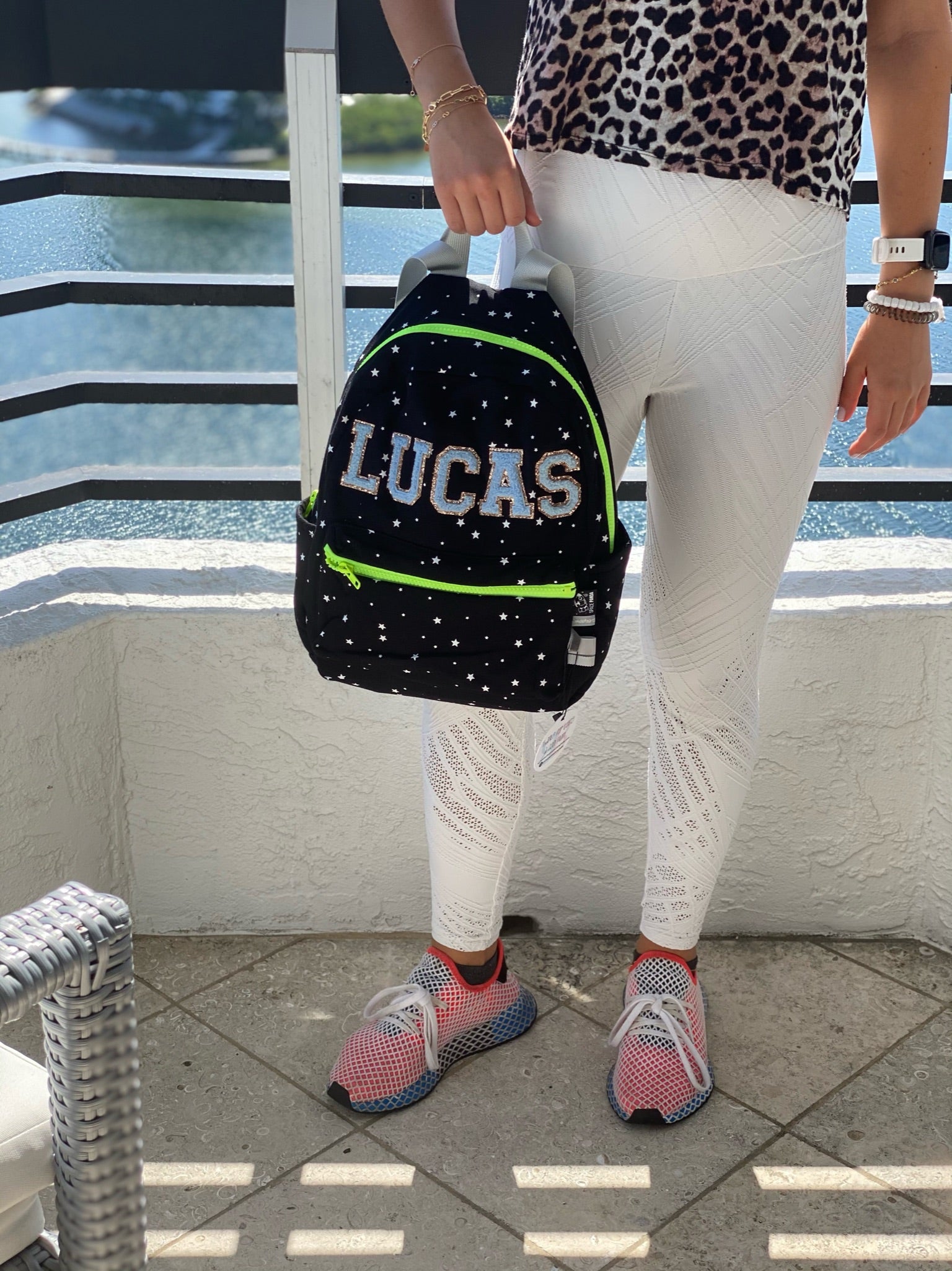 Black With White Stars Backpack